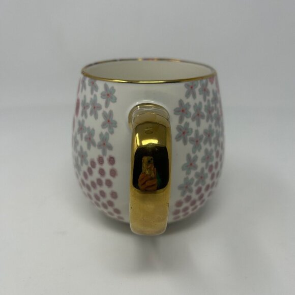 Thyme & Table Stoneware Gold Floral 16oz Coffee Mug - Picture 5 of 5